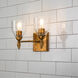Fun Finial 2 Light 15 inch Gold Leaf with Antique Vanity Light Wall Light